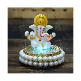 eCraftIndia Showpiece Resin Ganesha Idol 8 x 8 cms Pack of 1