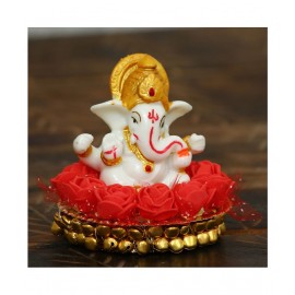 eCraftIndia Showpiece Resin Ganesha Idol 8 x 8 cms Pack of 1