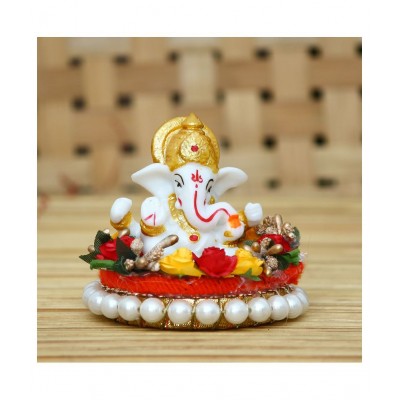 eCraftIndia Showpiece Resin Ganesha Idol 8 x 8 cms Pack of 1