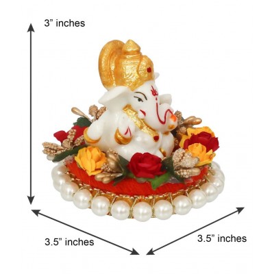 eCraftIndia Showpiece Resin Ganesha Idol 8 x 8 cms Pack of 1