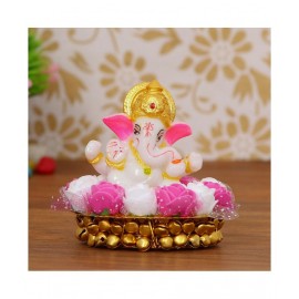 eCraftIndia Showpiece Resin Ganesha Idol 8 x 8 cms Pack of 1