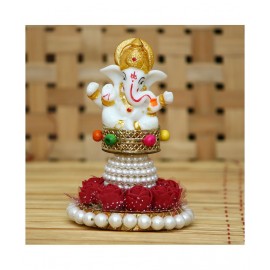 eCraftIndia Showpiece Resin Ganesha Idol 8 x 8 cms Pack of 1