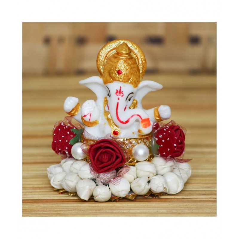 eCraftIndia Showpiece Resin Ganesha Idol 8 x 8 cms Pack of 1