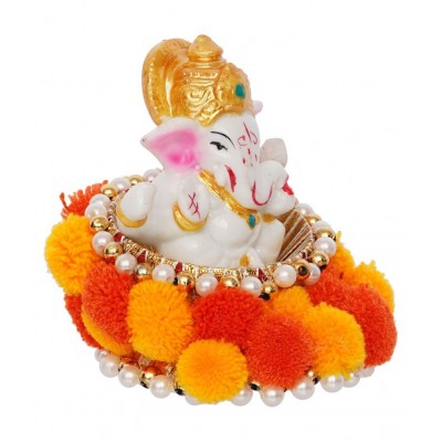 eCraftIndia Showpiece Resin Ganesha Idol 8 x 9 cms Pack of 1