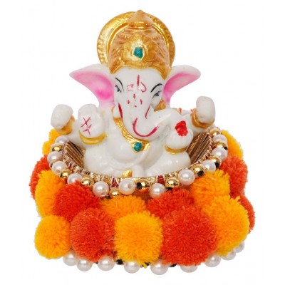 eCraftIndia Showpiece Resin Ganesha Idol 8 x 9 cms Pack of 1