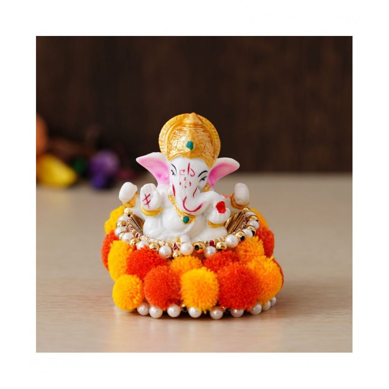 eCraftIndia Showpiece Resin Ganesha Idol 8 x 9 cms Pack of 1