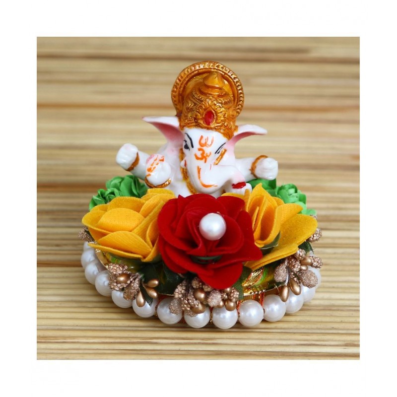 eCraftIndia Showpiece Resin Ganesha Idol 9 x 11 cms Pack of 1
