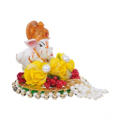 eCraftIndia Showpiece Resin Ganesha Idol 9 x 12 cms Pack of 1