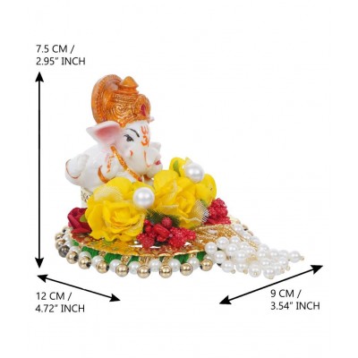 eCraftIndia Showpiece Resin Ganesha Idol 9 x 12 cms Pack of 1