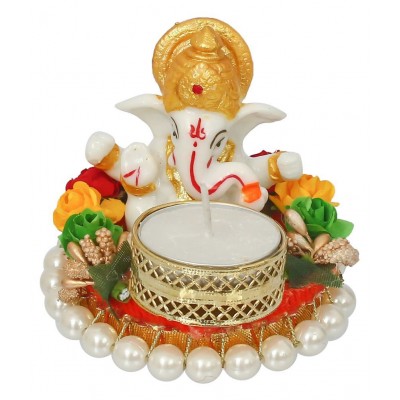 eCraftIndia Showpiece Resin Ganesha Idol 9 x 8 cms Pack of 1