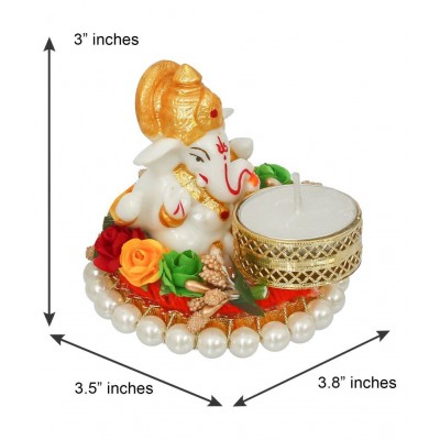 eCraftIndia Showpiece Resin Ganesha Idol 9 x 8 cms Pack of 1