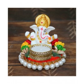 eCraftIndia Showpiece Resin Ganesha Idol 9 x 8 cms Pack of 1