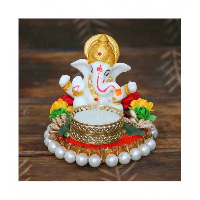 eCraftIndia Showpiece Resin Ganesha Idol 9 x 8 cms Pack of 1