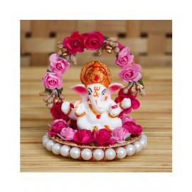 eCraftIndia Showpiece Resin Ganesha Idol 9 x 9 cms Pack of 1