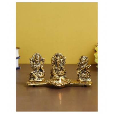 eCraftIndia Showpiece Steel Ganesha Idol 10 x 11 cms Pack of 1