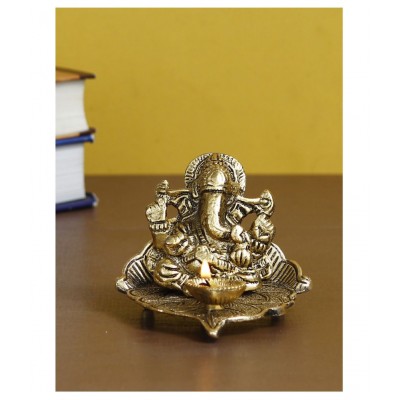 eCraftIndia Showpiece Steel Ganesha Idol 12 x 10 cms Pack of 1