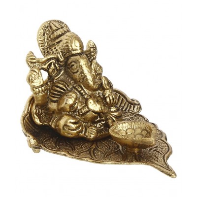 eCraftIndia Showpiece Steel Ganesha Idol 12 x 10 cms Pack of 1