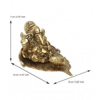 eCraftIndia Showpiece Steel Ganesha Idol 12 x 10 cms Pack of 1