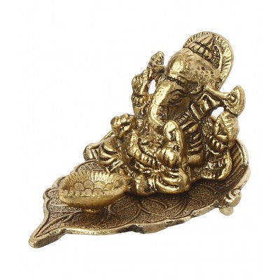 eCraftIndia Showpiece Steel Ganesha Idol 12 x 10 cms Pack of 1