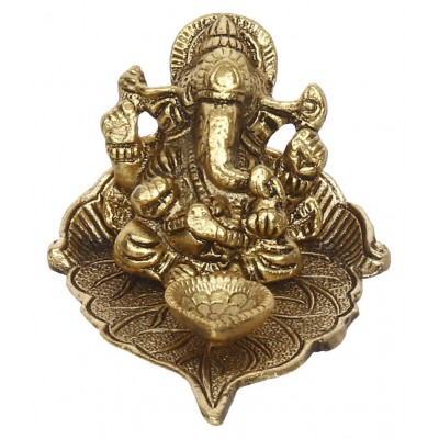 eCraftIndia Showpiece Steel Ganesha Idol 12 x 10 cms Pack of 1