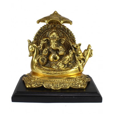 eCraftIndia Showpiece Steel Ganesha Idol 17 x 12 cms Pack of 1