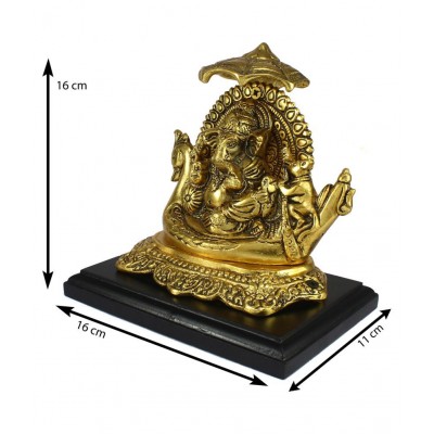 eCraftIndia Showpiece Steel Ganesha Idol 17 x 12 cms Pack of 1