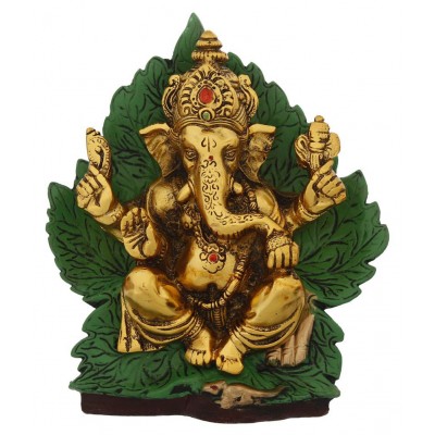 eCraftIndia Showpiece Steel Ganesha Idol 17 x 8 cms Pack of 1