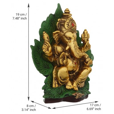 eCraftIndia Showpiece Steel Ganesha Idol 17 x 8 cms Pack of 1