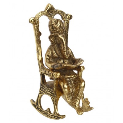 eCraftIndia Showpiece Steel Ganesha Idol 6 x 10 cms Pack of 1