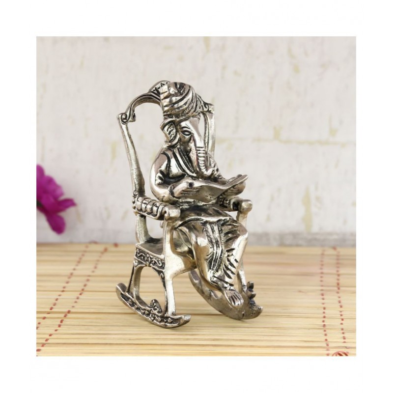 eCraftIndia Showpiece Steel Ganesha Idol 7 x 12 cms Pack of 1