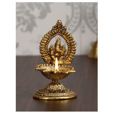 eCraftIndia Showpiece Steel Ganesha Idol 7 x 8 cms Pack of 1