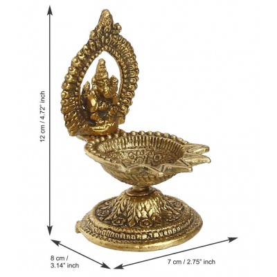 eCraftIndia Showpiece Steel Ganesha Idol 7 x 8 cms Pack of 1