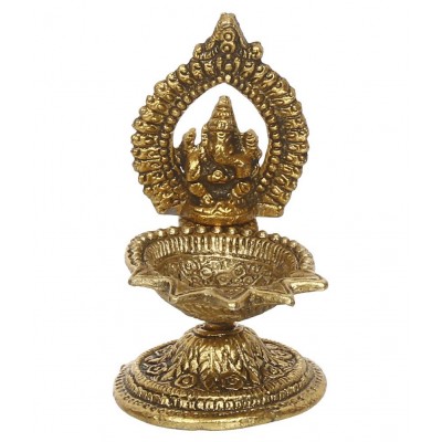 eCraftIndia Showpiece Steel Ganesha Idol 7 x 8 cms Pack of 1