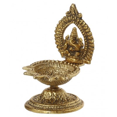 eCraftIndia Showpiece Steel Ganesha Idol 7 x 8 cms Pack of 1