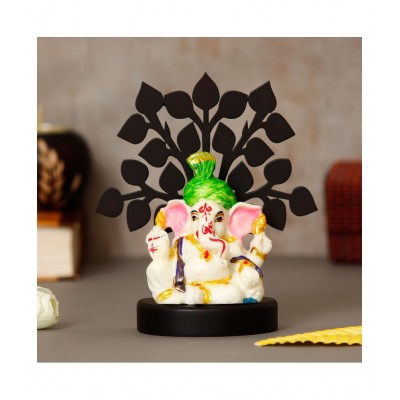 eCraftIndia Showpiece Wood Ganesha Idol 12 x 6 cms Pack of 1
