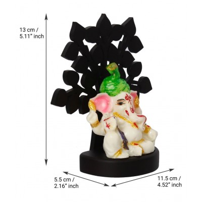 eCraftIndia Showpiece Wood Ganesha Idol 12 x 6 cms Pack of 1