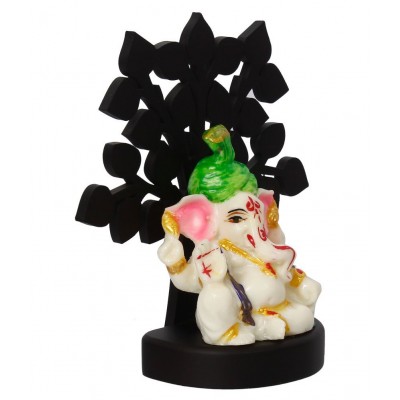 eCraftIndia Showpiece Wood Ganesha Idol 12 x 6 cms Pack of 1