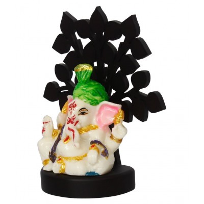 eCraftIndia Showpiece Wood Ganesha Idol 12 x 6 cms Pack of 1