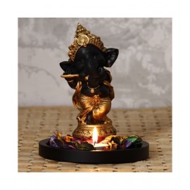 eCraftIndia Showpiece Wood Ganesha Idol 15 x 15 cms Pack of 1