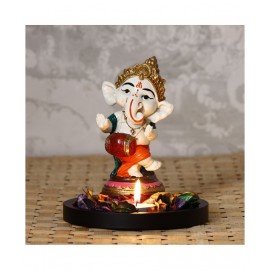 eCraftIndia Showpiece Wood Ganesha Idol 15 x 15 cms Pack of 1