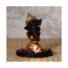 eCraftIndia Showpiece Wood Ganesha Idol 15 x 15 cms Pack of 1