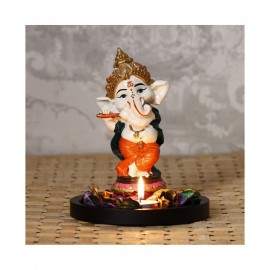 eCraftIndia Showpiece Wood Ganesha Idol 15 x 15 cms Pack of 1