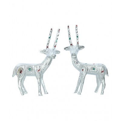 eCraftIndia Silver Mix Metal Figurines - Pack of 2