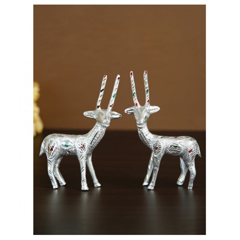 eCraftIndia Silver Mix Metal Figurines - Pack of 2