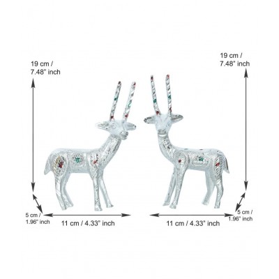 eCraftIndia Silver Mix Metal Figurines - Pack of 2