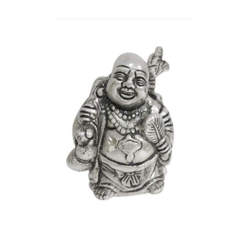 eCraftIndia White Metal Laughing Buddha