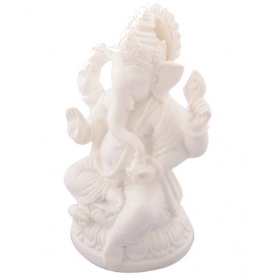 eCraftIndia White Polyresin Chaturbhuj Showpiece