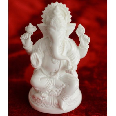 eCraftIndia White Polyresin Chaturbhuj Showpiece