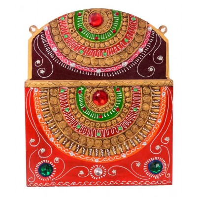 eCraftIndia Wood Magazine Holder Multicolour