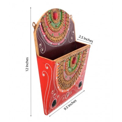 eCraftIndia Wood Magazine Holder Multicolour